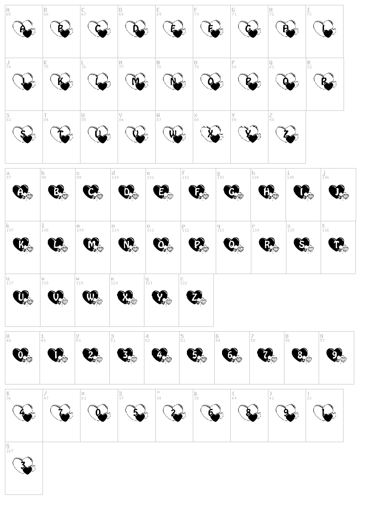 Lieb M??tterlein font map